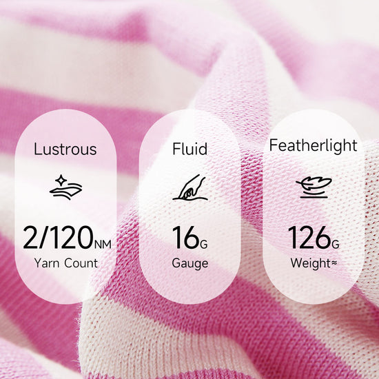 COMOBOCA Women's Striped Embroidered Pocket Knit T-Shirt