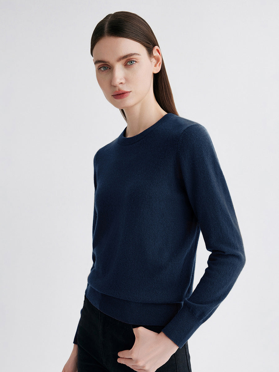 COMOBOCA 100% Cashmere Women's Round Neck Sweater