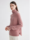 COMOBOCA 100% Cashmere Women's Ribbed Turtleneck Sweater