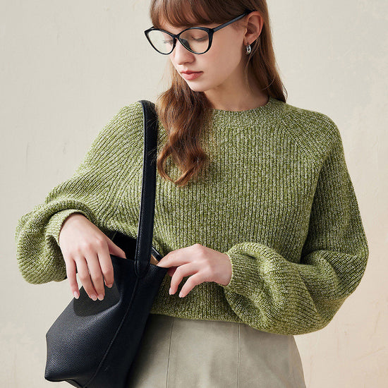 COMOBOCA 100% Wool Women's Knit Pullover Sweater