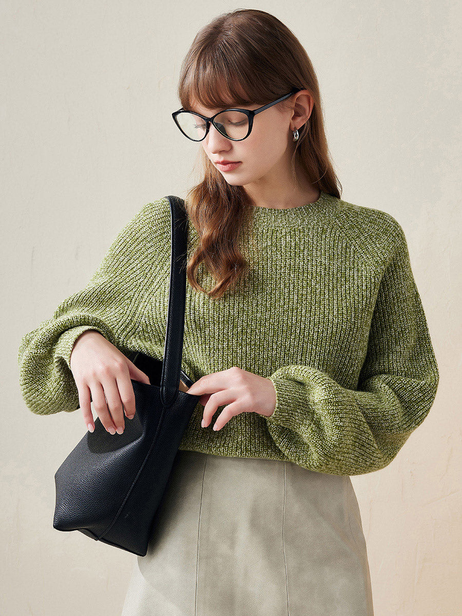 COMOBOCA 100% Wool Women's Knit Pullover Sweater