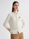 COMOBOCA 100% Cashmere Women's Cable Knit Cardigan