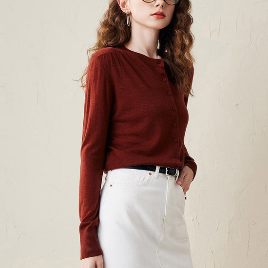 COMOBOCA Women's Classic Ribbed Button Up Cardigan