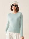 COMOBOCA MOONLIGHT GREEN 100% Cashmere Women's Loose Knit Sweater