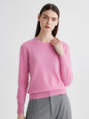 COMOBOCA Pink 100% Cashmere Women's Round Neck Sweater