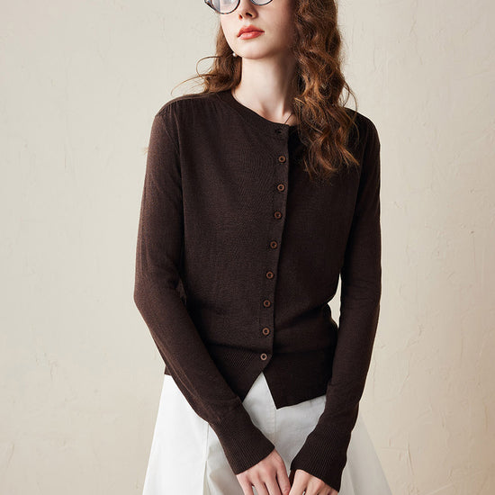 COMOBOCA Women's Classic Ribbed Button Up Cardigan