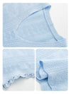 Women's V-Neck Silk-Cotton Jacquard Knit Short Sleeve T-Shirt