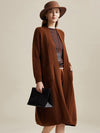 COMOBOCA 100% Wool Women's Cardigan Long Knit Coats with Pockets