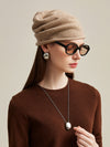 COMOBOCA Camel 100% Cashmere Women's Slouchy Knit Beanie