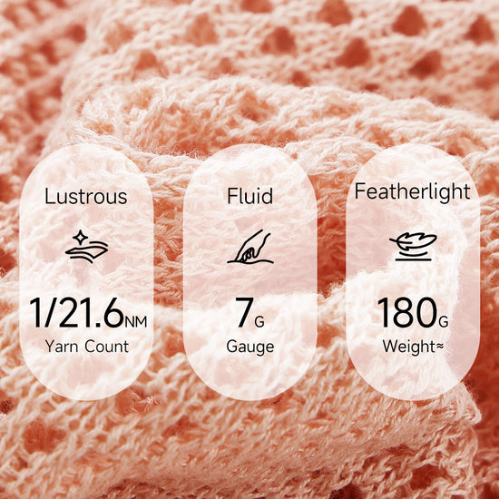 COMOBOCA Women's Openwork Mesh Knit Button Front Top