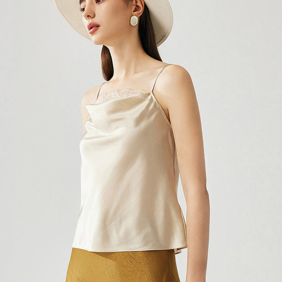 COMOBOCA Women's Adjustable Straps Lace-Trimmed Camisole