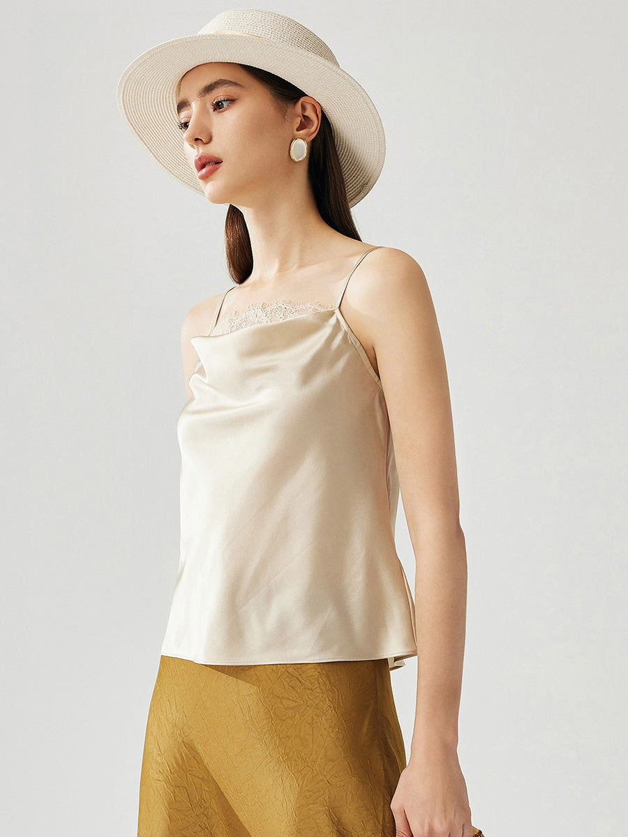 COMOBOCA Women's Adjustable Straps Lace-Trimmed Camisole