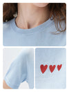 Women's crew neck short-sleeve knitted T-shirt with embroidery