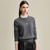 COMOBOCA Gray 100% Cashmere Soft Knit Pullover Sweater
