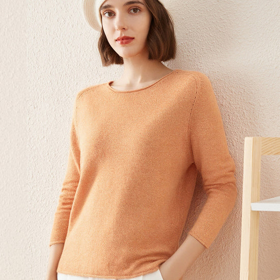 COMOBOCA 100% Cashmere Women's Loose Knit Sweater