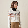 COMOBOCA Geometric 100% Cashmere Cozy Nordic Inspired Cardigan