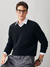 COMOBOCA 100% Cashmere Men's V-Neck Sweater