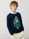 COMOBOCA 100% Wool Kids' Christmas Tree Round Neck Sweater