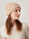 COMOBOCA 100% Cashmere Women's Floral Crochet Knit Beanie