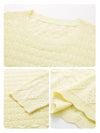 COMOBOCA Women's Openwork Round Neck Knit Sweater