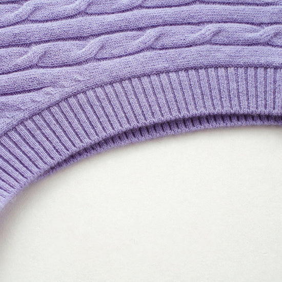 COMOBOCA 100% Wool Kids' Cable Knit Round Neck Sweater Vest