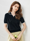 COMOBOCA Women's Casual Contrast Trim Polo T-Shirt