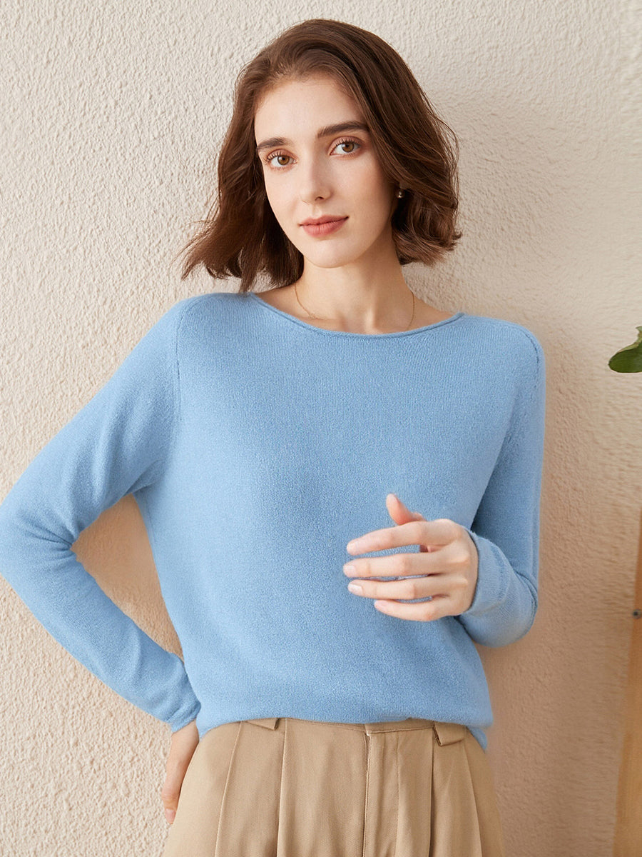 100% Cashmere Women's Loose Knit Sweater – COMOBOCA