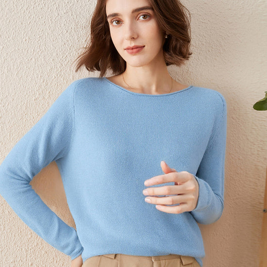 COMOBOCA 100% Cashmere Women's Loose Knit Sweater