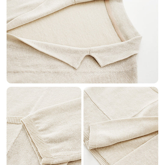 COMOBOCA Women's Pockets Relaxed Knit Blazer