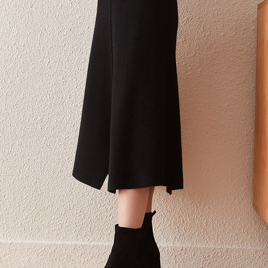COMOBOCA 100% Cashmere Women's Split Knit Pencil Skirt