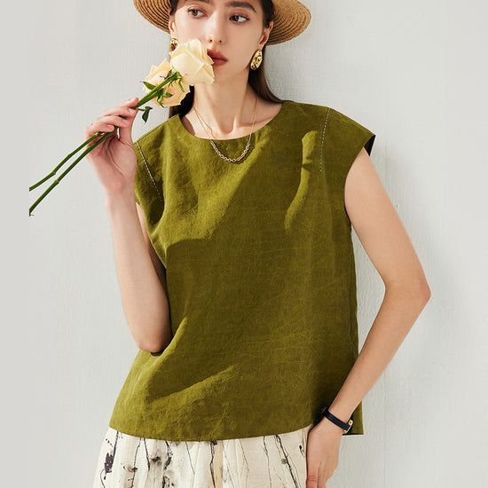 COMOBOCA 100% Mulberry Silk Women's Double Sided T-Shirt