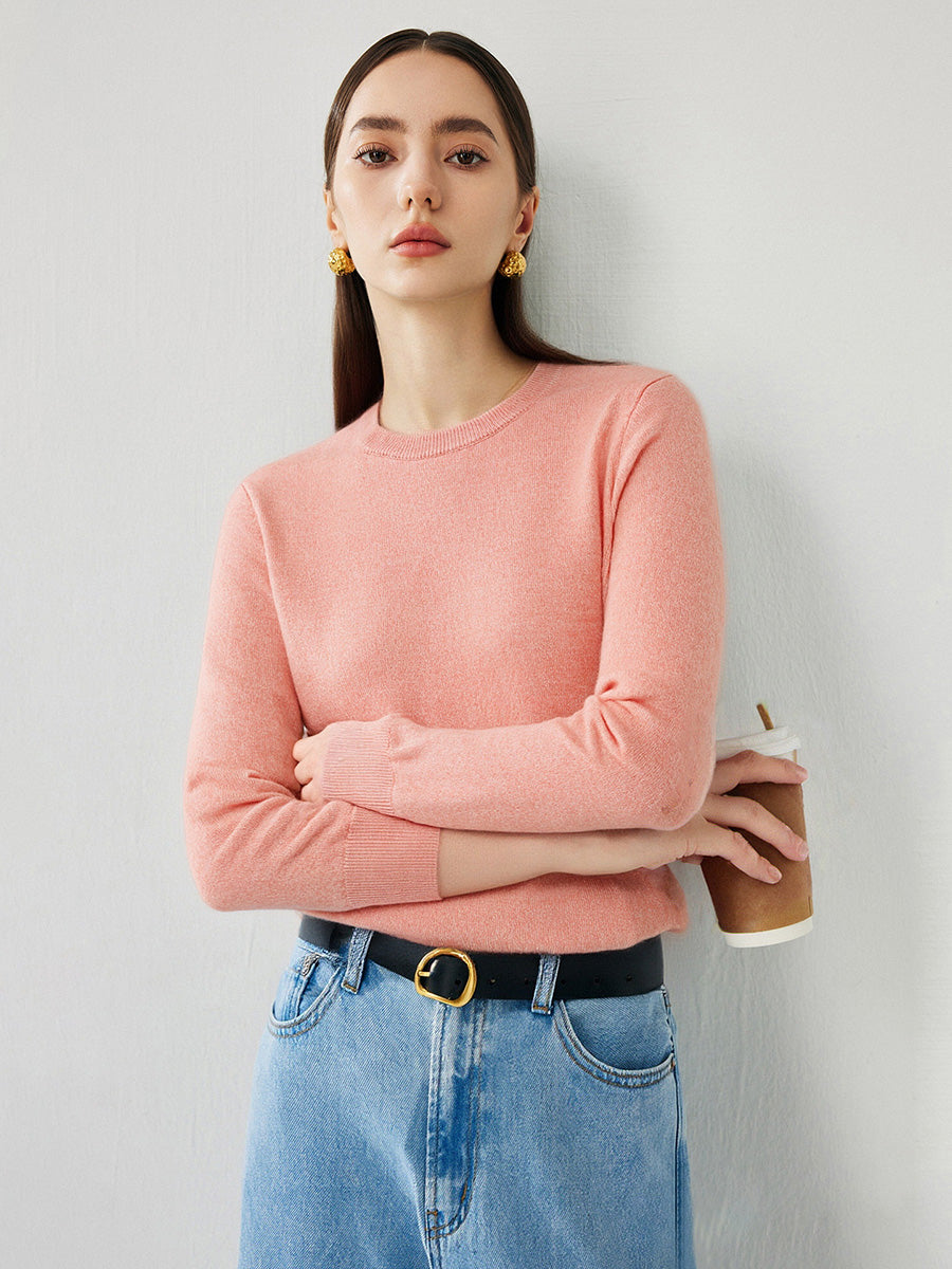 COMOBOCA 100% Cashmere Women's Round Neck Sweater