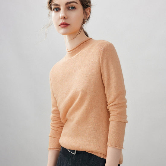 COMOBOCA 100% Cashmere Women's Round Neck Knit sweater