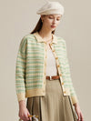 COMOBOCA 100% Wool Women's Vintage Inspired Striped Knit Cardigan