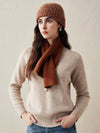 COMOBOCA Caramel 100% Cashmere Luxurious Ribbed Scarf