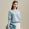COMOBOCA Light Blue 100% Cashmere Soft Knit Pullover Sweater