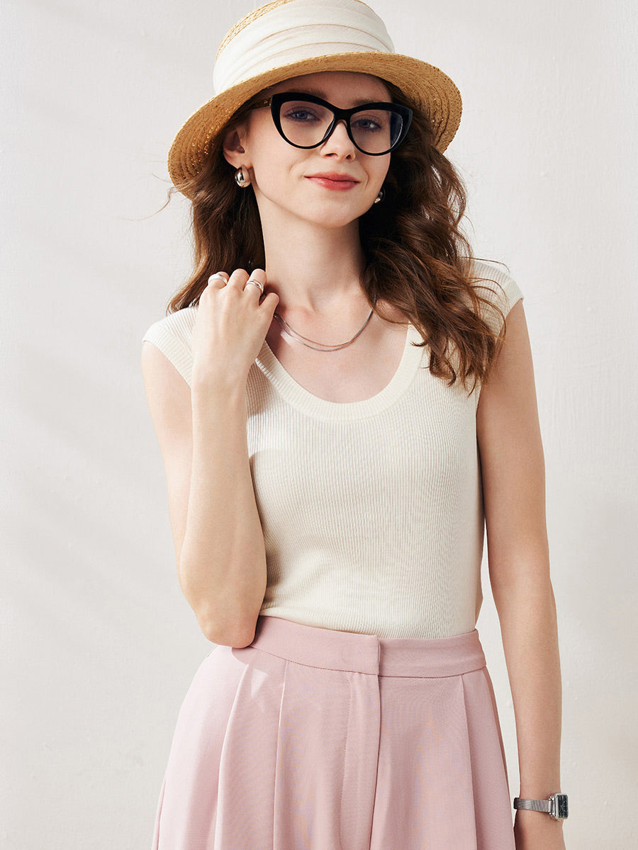 COMOBOCA Cloudy Women's Ribbed V-Neck Tank Top