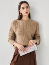 COMOBOCA 100% Cashmere Women's Chunky Cable Knit Sweater