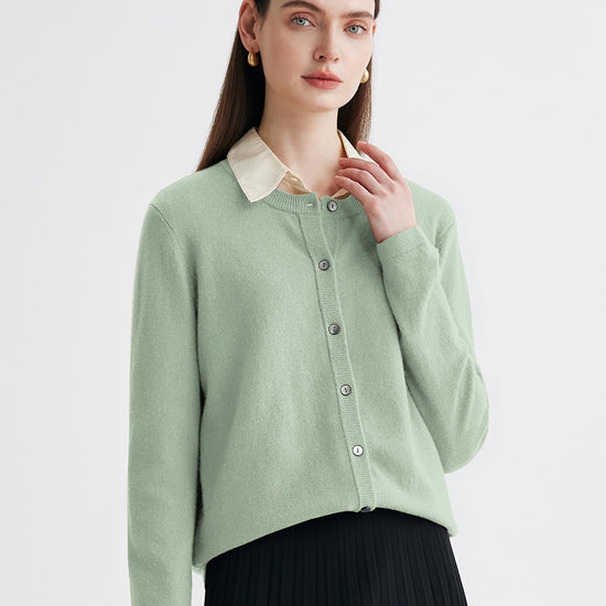 COMOBOCA 100% Cashmere Women's Button-Up Cardigan