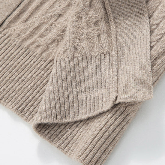 COMOBOCA 100% Cashmere Women's Loose Hooded Knit Coat