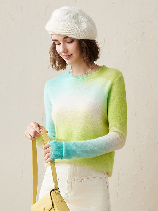 COMOBOCA 100% Cashmere Women's Gradient Ombre Sweater