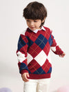 COMOBOCA 100% Wool Kids' Ribbed Round Neck Sweater