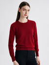 COMOBOCA Red 100% Cashmere Women's Round Neck Sweater