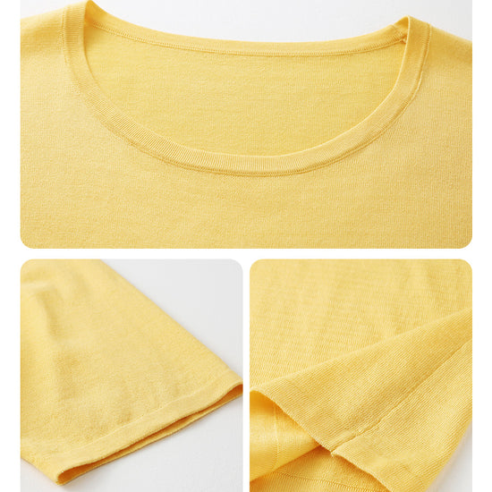 COMOBOCA Women's Essential Round Neck Knit T-Shirt