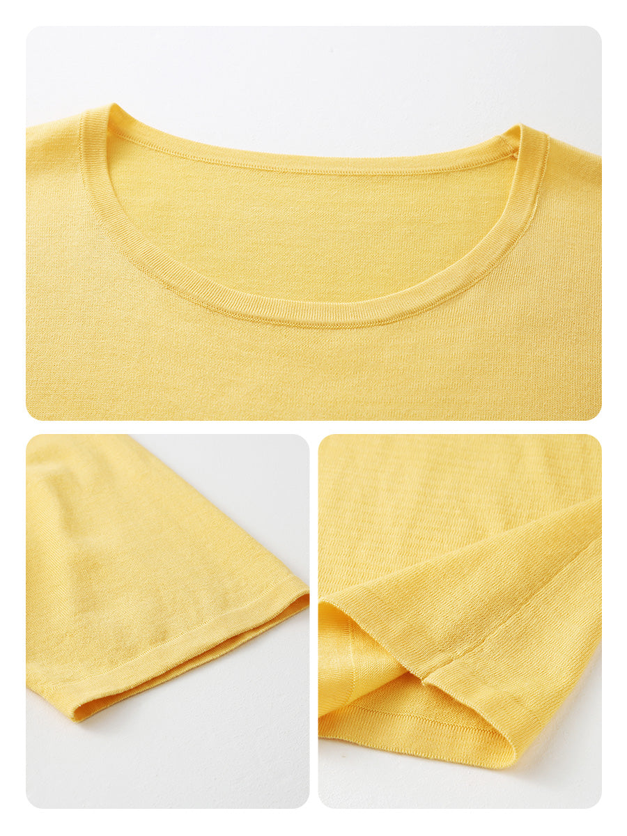 COMOBOCA Women's Essential Round Neck Knit T-Shirt