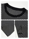 100% Silk Women's  Vintage Print Crew Neck Short Sleeve T-Shirt
