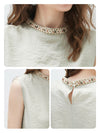 Women's Mock Neck Mulberry Silk Blend Vintage Sleeveless Vest