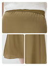 Women's solid color A-line skirt, mulberry silk blend woven