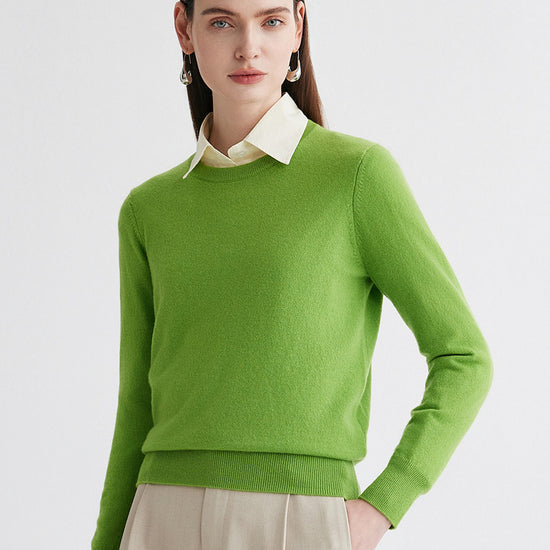 COMOBOCA 100% Cashmere Women's Round Neck Sweater