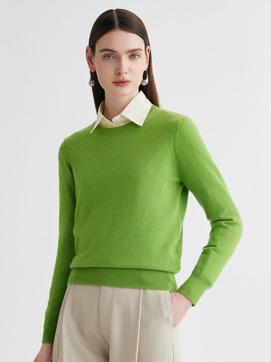 COMOBOCA 100% Cashmere Women's Round Neck Sweater